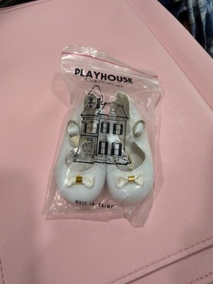 Playhouse Collection Vintage White Patent Doll Mary Jane Shoes 3 in 2389 Taiwan