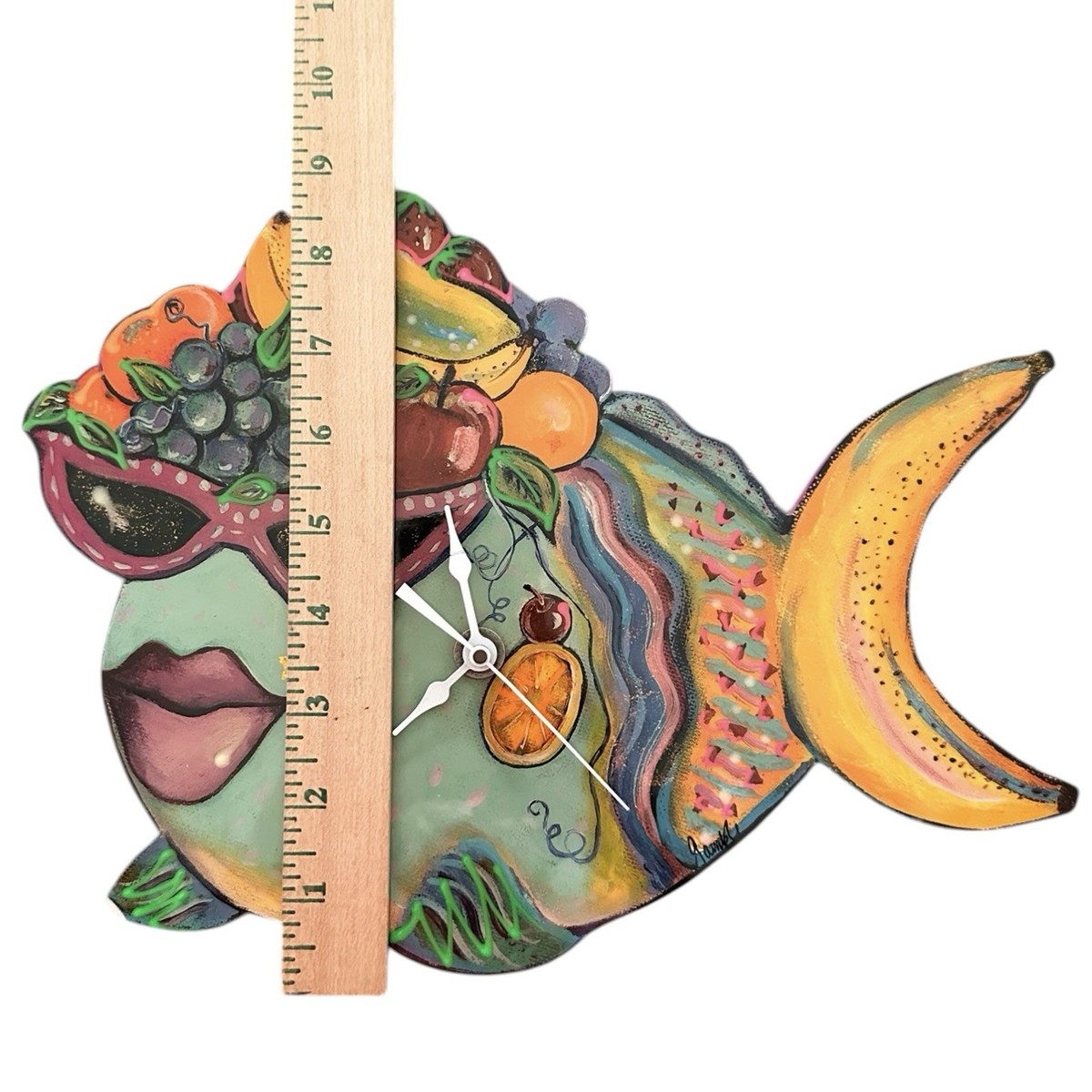Carp'n Miranda Fish Wall Clock By Buggy Whip Studio Whimsical