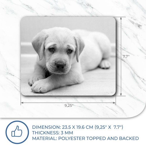 Rechteckige Maus Matte BW - Niedlicher Labrador Welpe Hund Spaß #38637 - Bild 7 von 8
