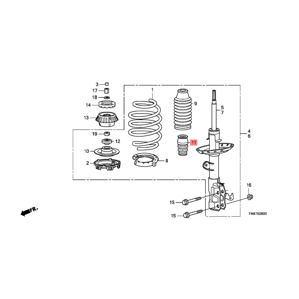 HONDA Jazz 2003 - 2013 Stopper Support Shock Breaker 51722