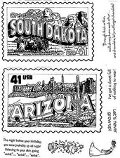 Unmounted Rubber Stamp Plate, Unmounted/Uncut Pink Rubber Stamps