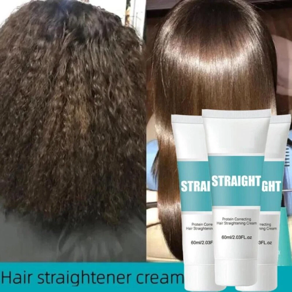 Straightening cream for curly cheap hair