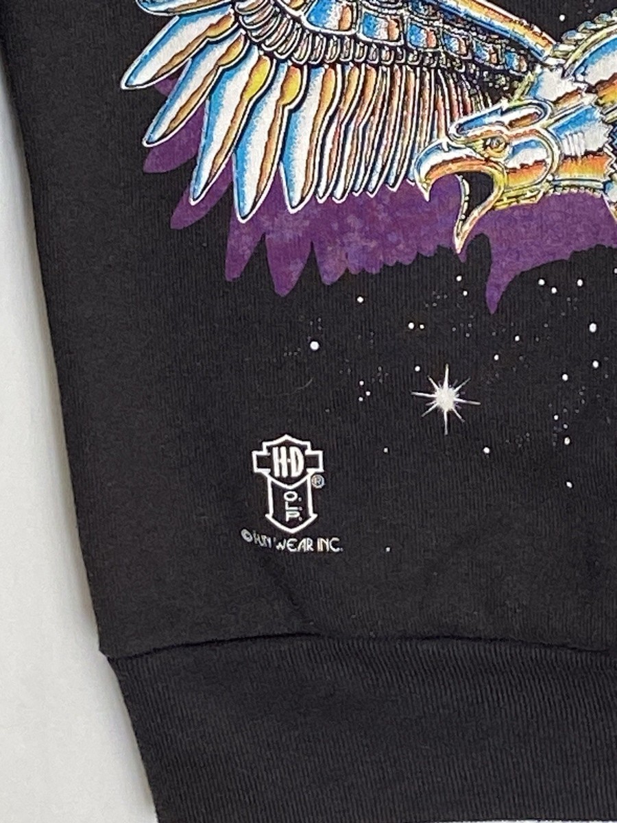 VTG MEDIUM Harley Davidson Sweat Shirt Chrome Eagle Black VTG MEDIUM Harley Davidson Sweat Shirt Chrome Eagle Black