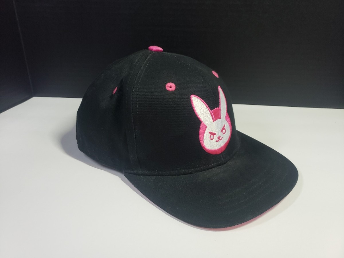 JINX OVERWATCH D.VA PINK BUNNY HAT SNAP BALL CAP BLACK I PLAY TO