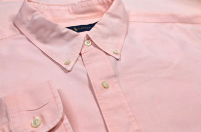 Polo Ralph Lauren Oxford Shirt Button Up 2XB Big Pink Peach Tide Wash Fade
