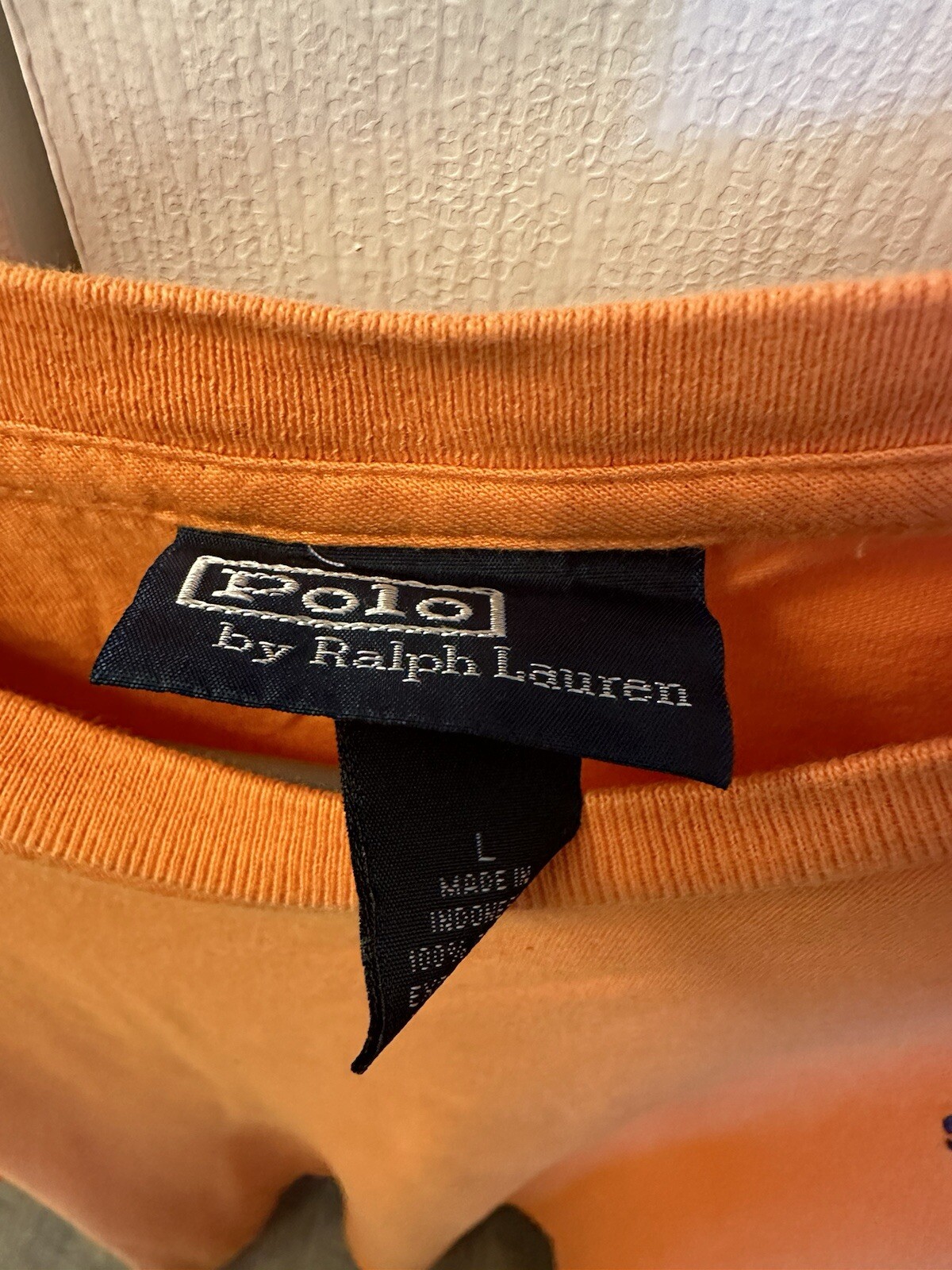 PONY Ralph Lauren POLO UOMO ARANCIONE SCURO SS cotone t shirt TG LG