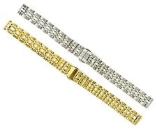 10mm Convertible-Ends 7-Link Stainless Steel Watch Band for Branded Watches