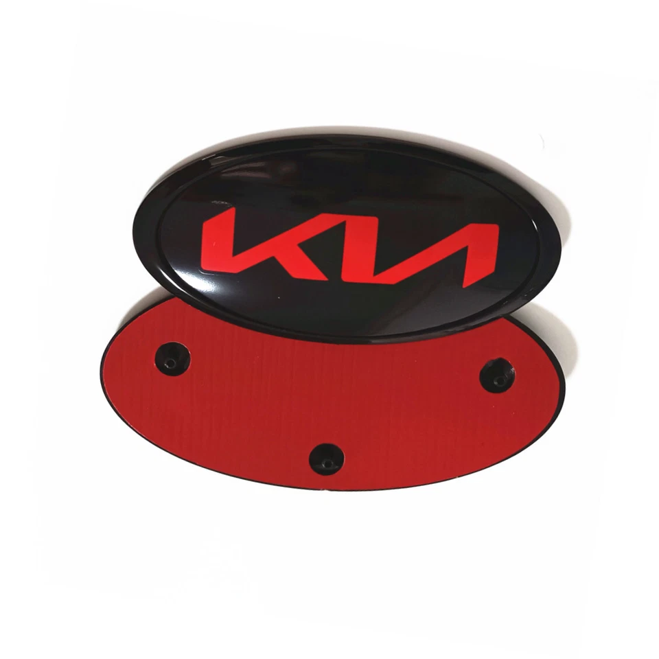 CONJUNTO emblema porta-malas traseiro capô dianteiro carro preto vermelho KN emblema para K5 FORTE OPTIMA RIO - Imagem 2 de 3