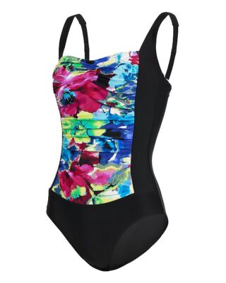 Badeanzug schwarz 36D Damen mit Druck multicolor D-Cup UVP:59,99  3.492