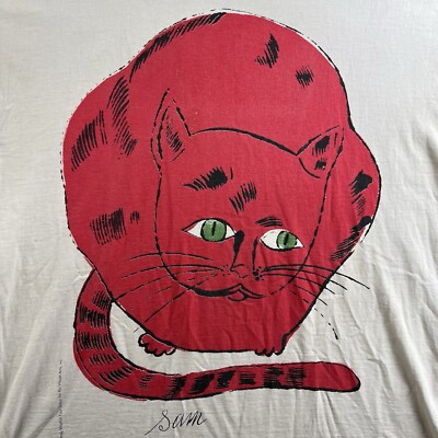 Vintage Andy Warhol Shirt Mens XL Sam The Cat Print 1996 Pop Art