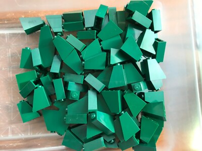 LEGO- NEW-DARK GREEN- #60481-SLOPE 65 2 X 1 X 2 ROOF-50 PIECES
