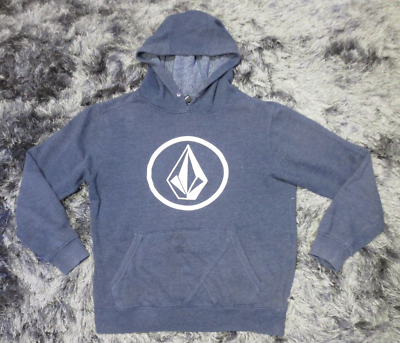 Volcom Womens Hoodie Small Blue Logo Sweatshirt Pullover Pocket