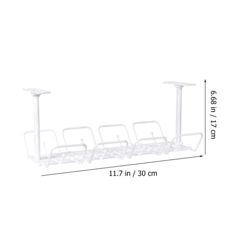 Set of 2 Draht Lagerregal Büro Kabelführungsfach Für Den Schreibtisch - Photo 3/12