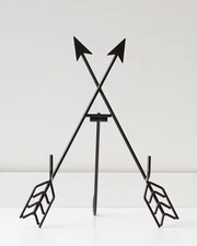 Black Metal Tabletop Display Easel (Crossed Arrows) for Photo, Art, Plate, Book