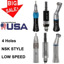 Dental Low Speed Handpiece 4 Holes Inner/External WATER Spray Push/Latch For NSK