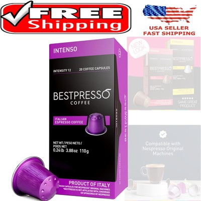 Sustainable High Intensity Espresso Pods - 120 Aluminum Capsules for Nespresso