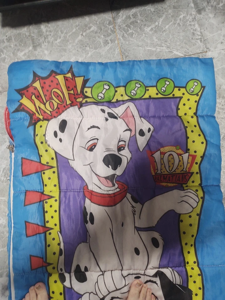 Disney 101 Dálmatas Niño Saco de Dormir Vintage Años 90 EE. UU. 30" X 57" 2 Caras Foto 4 de 4