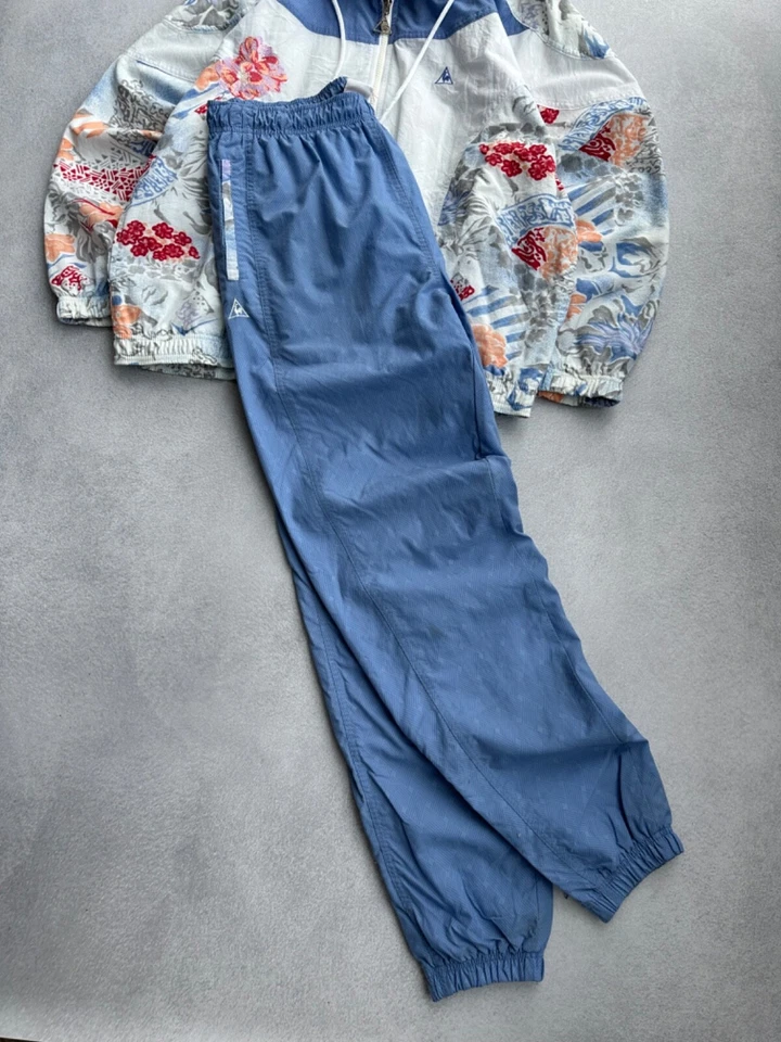 Vintage Le Coq Sportif Woman Floral 90s Tracksuit Set Track Jacket & Pants Sz M - Image 3 of 4
