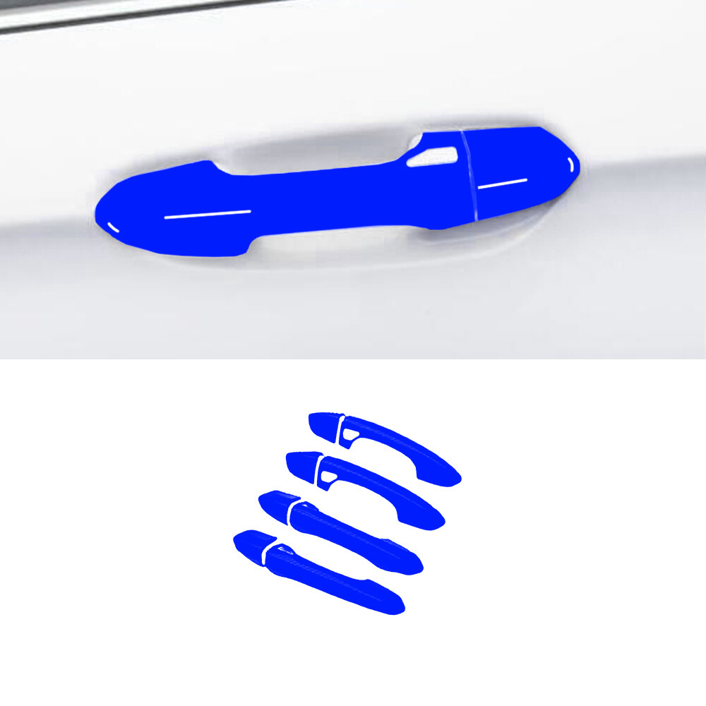 Car Exterior Side Door Handle Strip Trim 8* For Ford Edge 2015-2021 Bright Blue