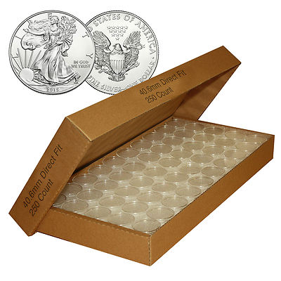 250 Direct Fit Airtight H40 Coin Holders Capsules For AMERICAN U.S. SILVER EAGLE