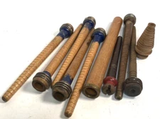 Bobbins Spools Wood Industrial Style 3"-10" Spindles Vtg Wooden Quills Lot-10: