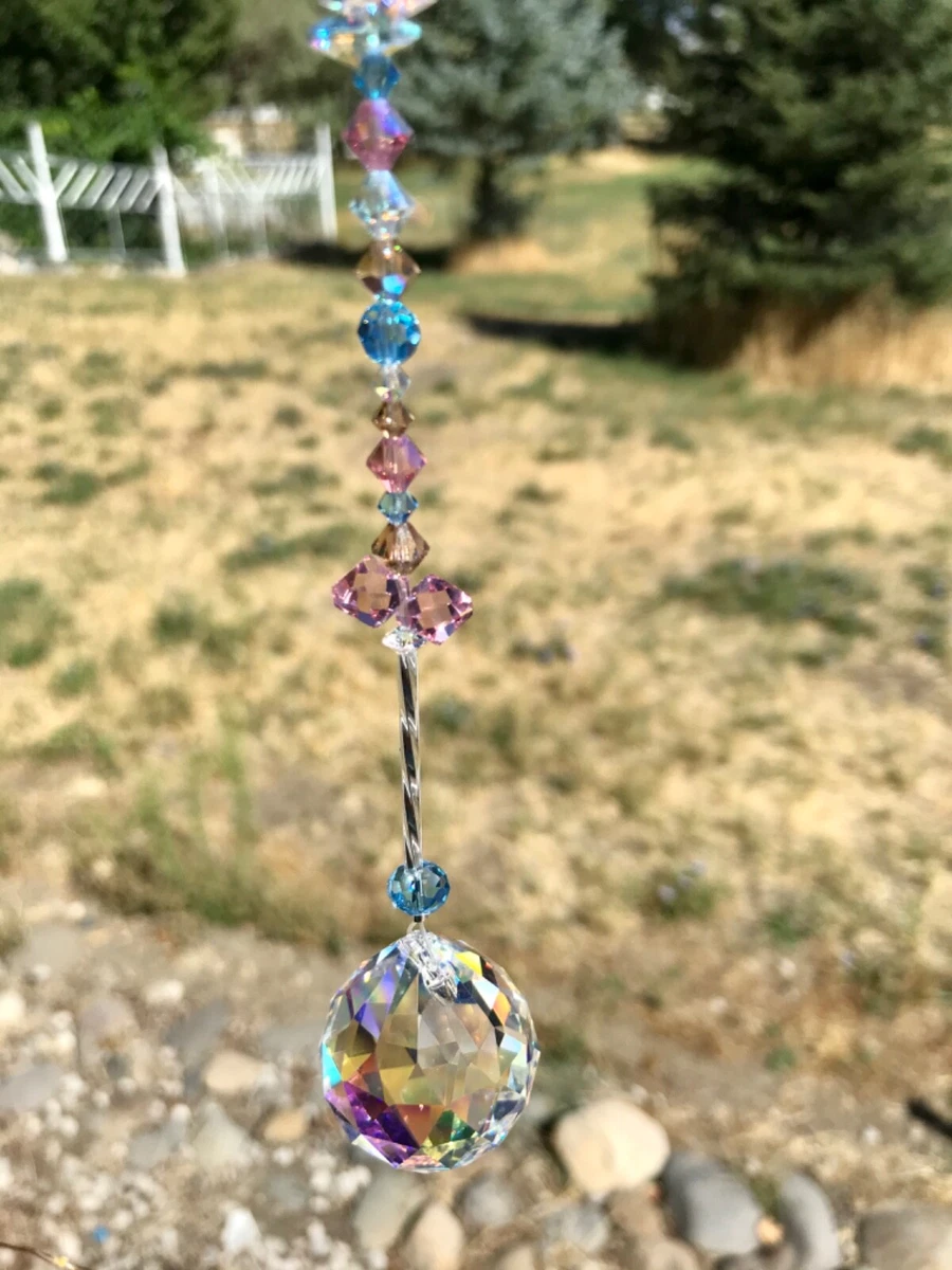 Window Beads 12 Long Sun-catcher Crystal Beads, Handmade Home Decor 