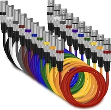 GearIT XLR to XLR Microphone Cable (3 Feet, 10 Pack) XLR Male to Female Mic...