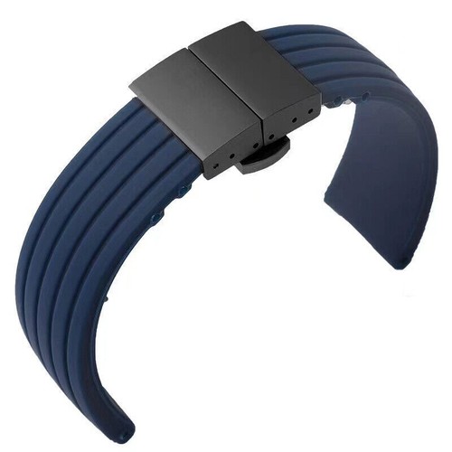 18/19/20/21/22/23/24 SILICON WATCH STRAP BAND FOR TISSOT PRC200 DEPLOYMENT CLASP - Picture 5 of 18