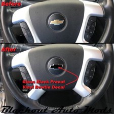 Gloss Black Precut Steering Wheel Emblem Bowtie Decal For 2009-2013 Traverse Gloss Black Precut Steering Wheel Emblem Bowtie Decal For 2009-2013 Traverse