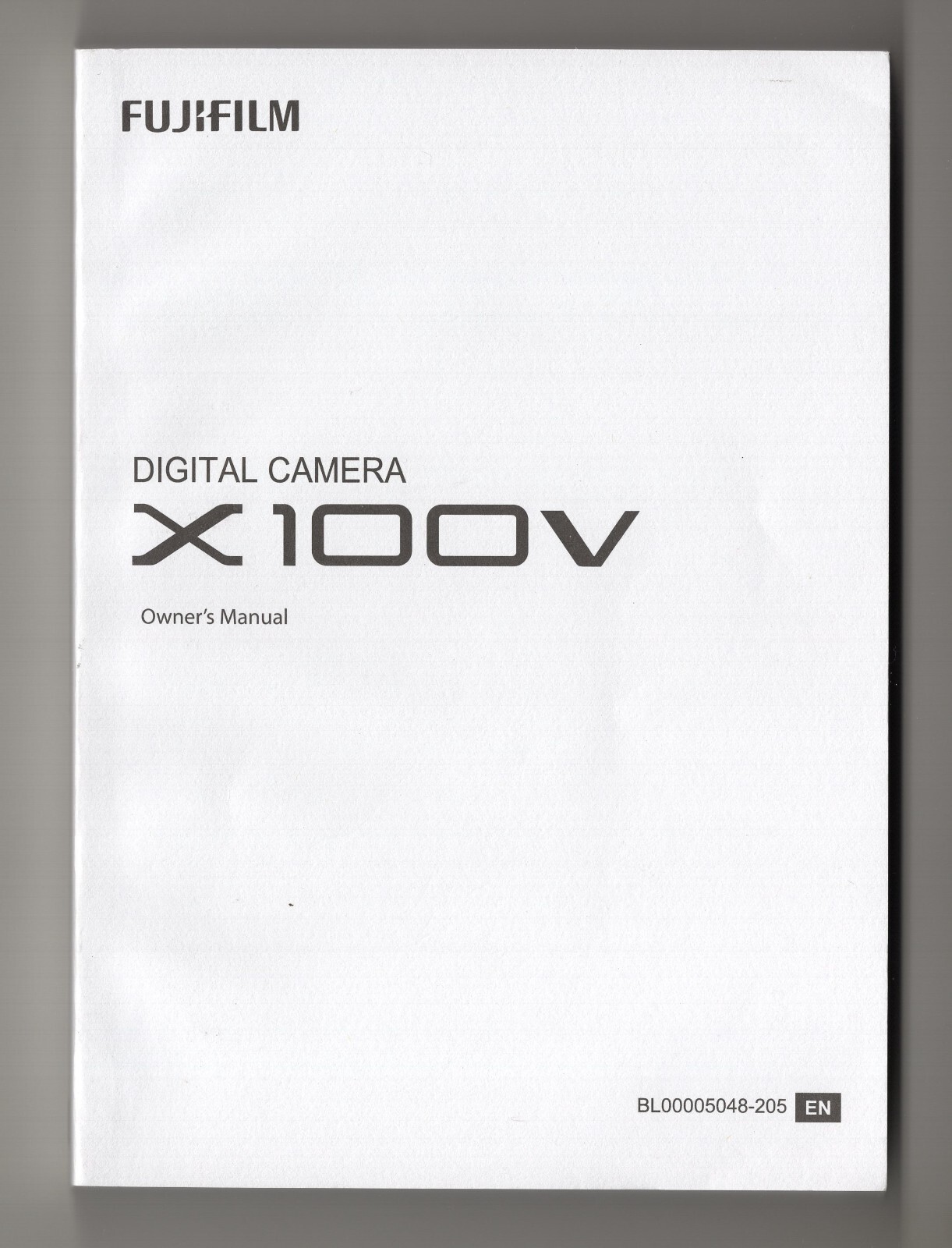 Fuji Fujifilm X100V Genuine Camera Instruction Manual / User Guide In English