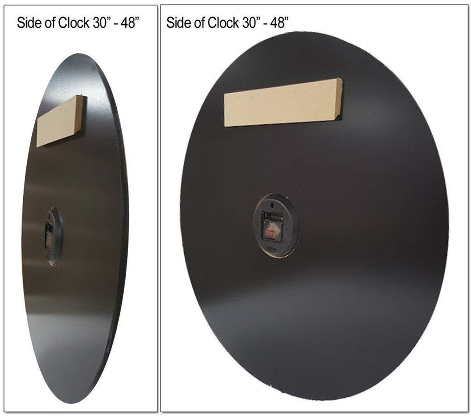 Harbor Black Wall Clock, large wall clock,  8 sizes, extra QUIET, Life warranty  - Image 4 of 4