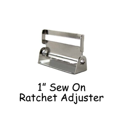 25 - 1'' Suspender Slide Adjusters / Ratchet Slides w/ Teeth - Nickel Plated
