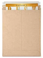 Uline Stay Flat Mailers 100 - 11 x 13.5 Kraft Rigid Photo Mailers S-5466 READ