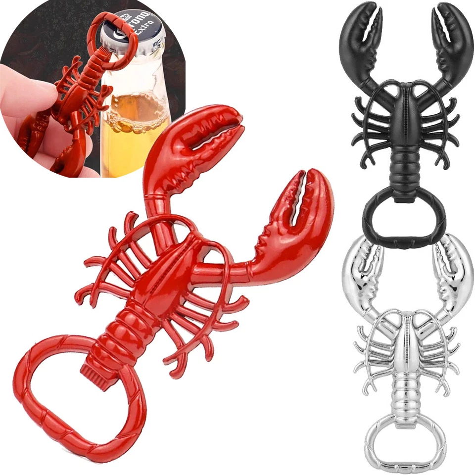 BARGAINS EXPRESS UK Red Lobster Metal Bottle Opener Novelty Animal Shape Party Favor Christmas Gift