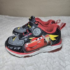 Disney Pixar Cars Light Up Sneaker Shoes Toddler Boy sz 6 Lightning McQueen