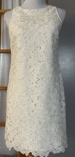 Ann Taylor Loft Floral Lace Mini Dress Sz 2 Embroidered White Sleeveless Career