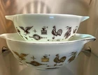 Two Vintage Pyrex Early American Cinderella Mixing Bowls