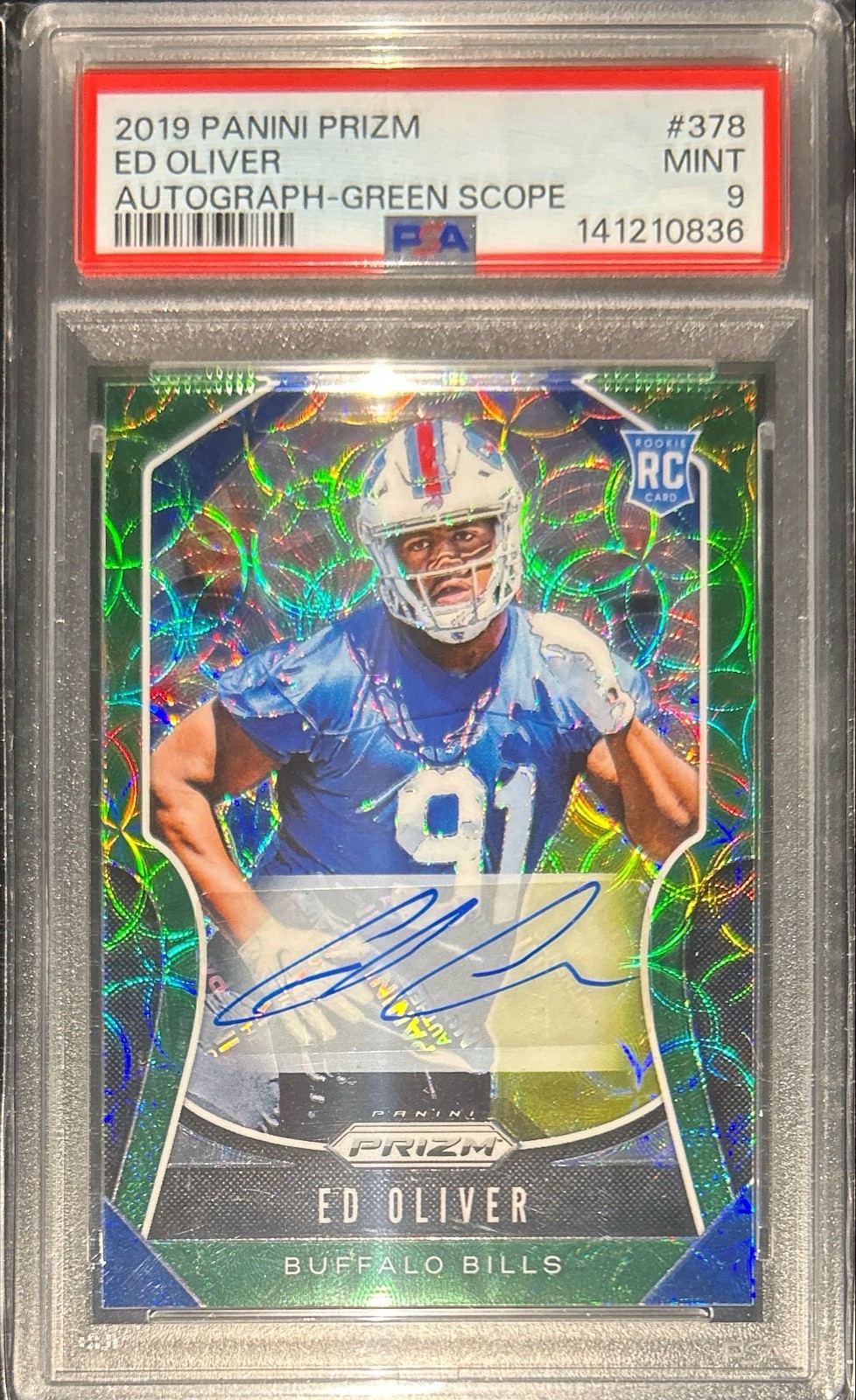 Ed Oliver Panini Prizm #378 Autograph-Green Scope