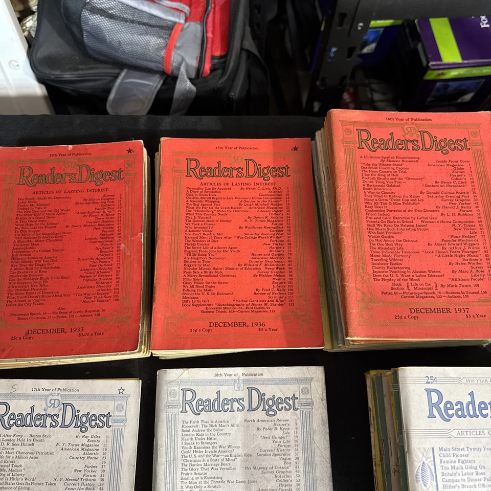 Gigantic Lot Of 51 Vintage Readers Digest Magazine Issues From 1933-1943 Foto 2 de 4