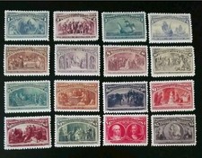 US Scott #230-245 1893 Columbian Exposition Stamp Replica Set