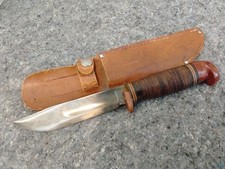 US WW2 Western G46-5 "Baby Shark" Fighting Knife W/ Sheath Damaged Guard B