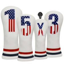 Golf Head Covers, 4pcs or 1pc USA Stars and Stripes Golf Club Covers for Wood...