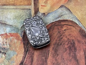 Antique Sterling Filigree Match Safe Mint