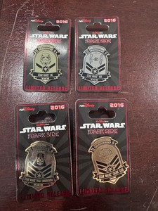 2016 Innaugural runDisney Star Wars Dark Side Weekend 4 Pin Set Limited Edition