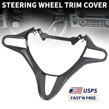 Carbon Fiber Steering Wheel Cover Panel Trim Sticker fit Honda Civic 2006-2011