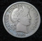 1905 Barber Dime * Nice Color * Great for a Book * 5601