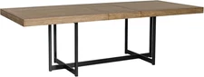 Tomtyn Casual Self Storing Leaf Dining Extension Table with Trestle Base, Light
