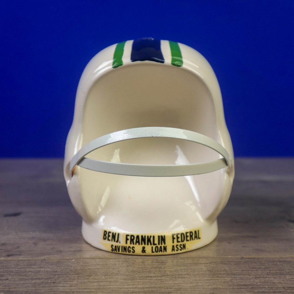 Vintage 1974 WFL PORTLAND STORM Ceramic Football Helmet Bank RARE With ...