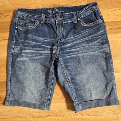 Artya Jean Shorts Embroidered Stretch Women's Sz 15/16
