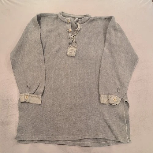 Vintage 1940s Swedish Army WWII Military M39 Waffle Thermal Army Shirt  XS/S